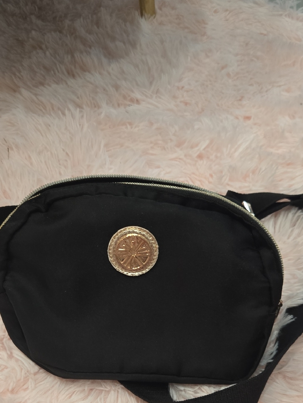 Lilly Pulitzer Black Crossbody Bag with Gold Accent
